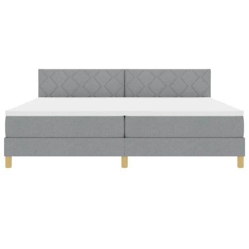 Легло с пружинирана основа Светлосиво 200 x 200 cm текстил