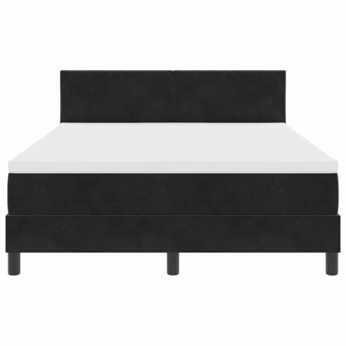 Легло с пружинирана основа с матрак Черно 140 x 200 cm Кадифе