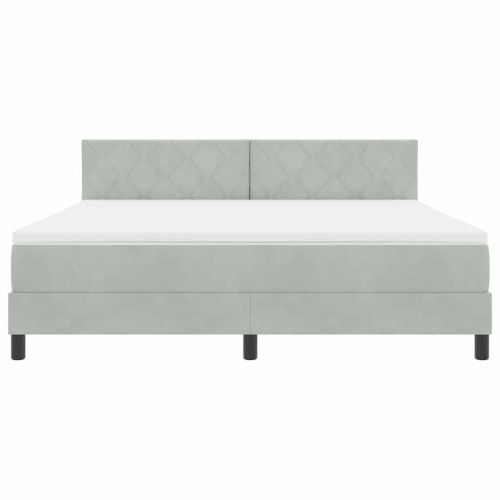 Легло с пружинирана основа Светлосиво 180 x 200 cm Кадифе