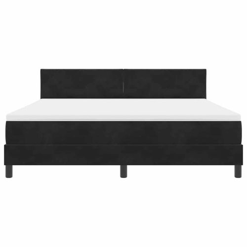 Легло с пружинирана основа с матрак Черно 180 x 200 cm Кадифе