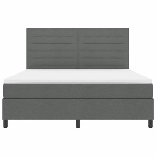 Легло с пружинирана основа Тъмен сив 180 x 200 cm текстил