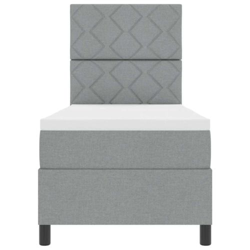 Легло с пружинирана основа Светлосиво 80 x 200 cm текстил