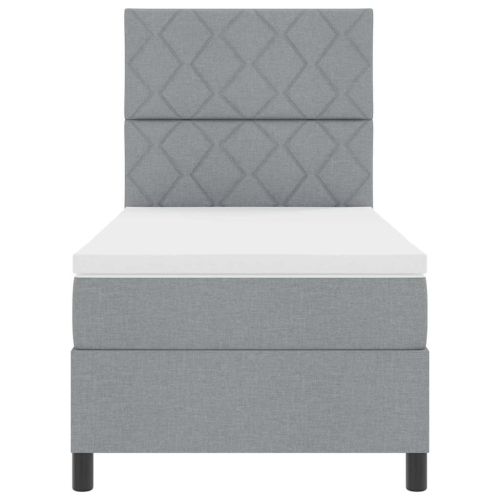 Легло с пружинирана основа Светлосиво 100 x 200 cm текстил