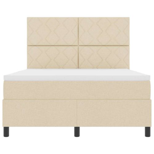 Легло с пружинирана основа с матрак Крем 160 x 200 cm текстил