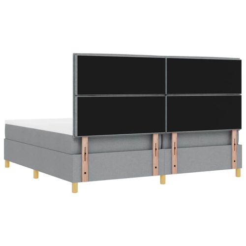 Легло с пружинирана основа Светлосиво 200 x 200 cm текстил