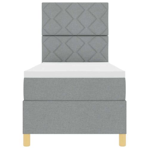 Легло с пружинирана основа Светлосиво 80 x 200 cm текстил