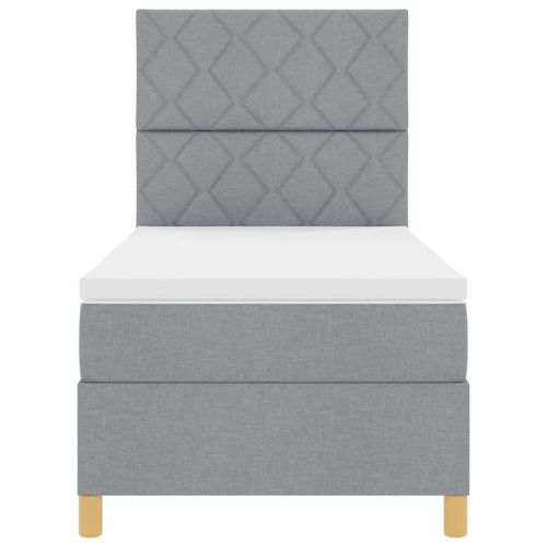 Легло с пружинирана основа Светлосиво 100 x 200 cm текстил