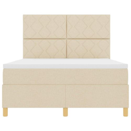 Легло с пружинирана основа с матрак Крем 160 x 200 cm текстил