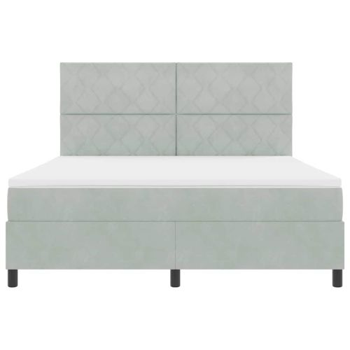 Легло с пружинирана основа Светлосиво 180 x 200 cm текстил