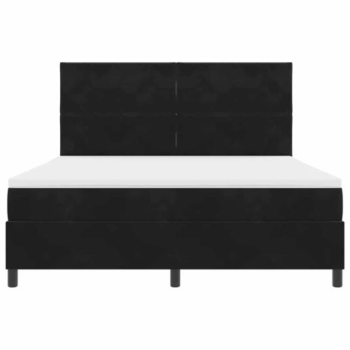 Легло с пружинирана основа с матрак Черно 180 x 200 cm текстил