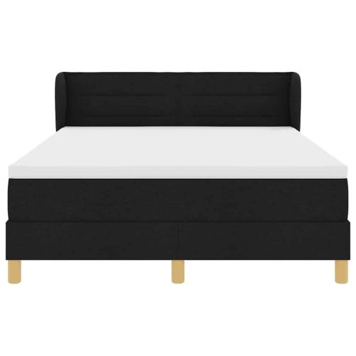 Легло с пружинирана основа с матрак Черно 140 x 200 cm текстил