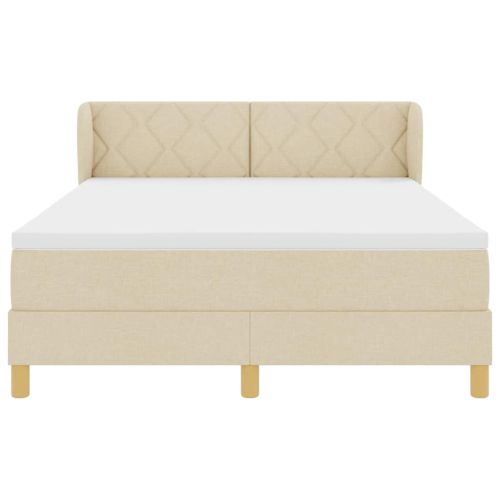 Легло с пружинирана основа с матрак Крем 160 x 200 cm текстил
