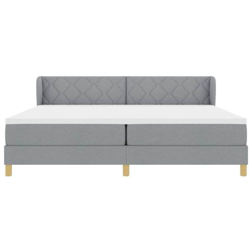 Легло с пружинирана основа Светлосиво 200 x 200 cm текстил