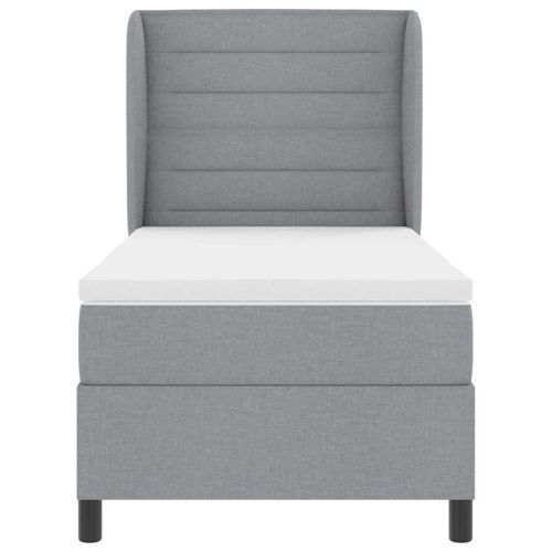 Легло с пружинирана основа Светлосиво 100 x 200 cm текстил