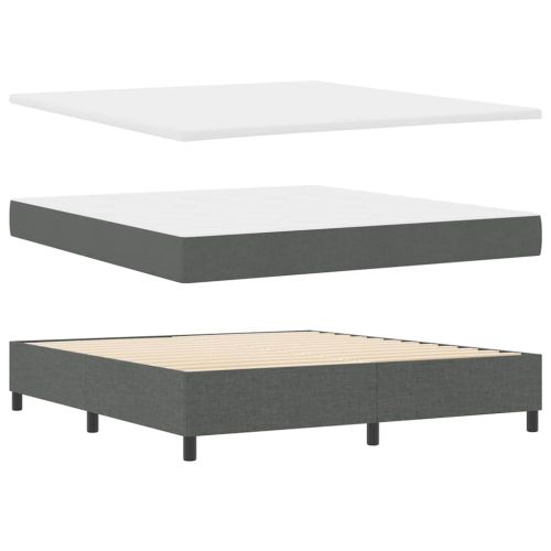 Легло с пружинирана основа Тъмносив 180 x 200 cm текстил