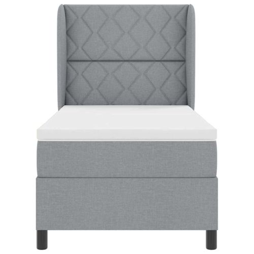 Легло с пружинирана основа Светлосиво 100 x 200 cm текстил