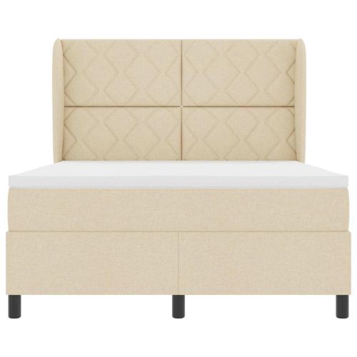 Легло с пружинирана основа с матрак Крем 160 x 200 cm текстил