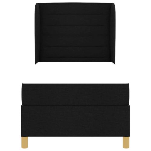 Кутия със спална основа и матрак Тъмен Сив 90x190 см Черно