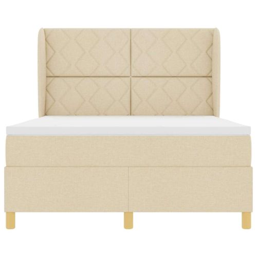 Кутия със спална основа и матрак Тъмен Сив 90x190 см Крем