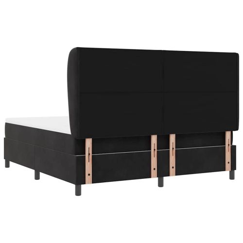 Легло с пружинирана основа Черно 200 x 180 cm Полиестер