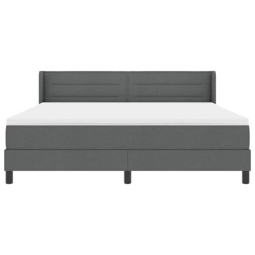 Легло с пружинирана основа Тъмен сив 200 x 180 cm Полиестер