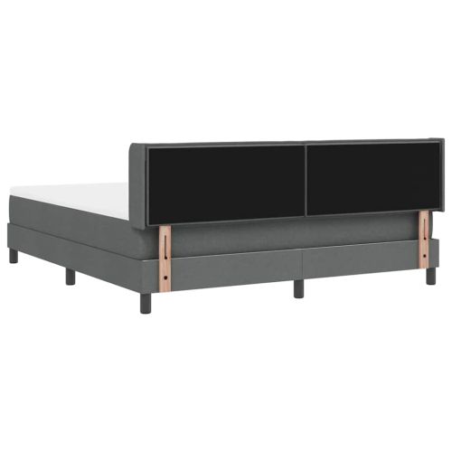 Легло с пружинирана основа Тъмен сив 200 x 180 cm Полиестер