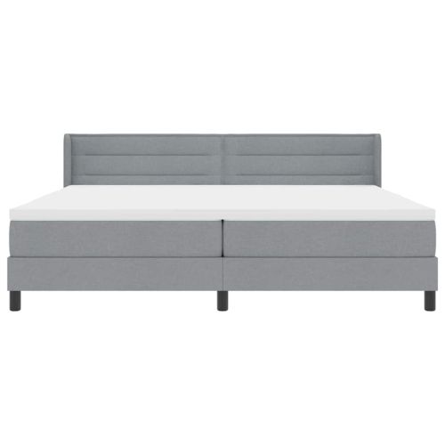 Легло с пружинирана основа Светлосиво 200 x 200 cm Полиестер