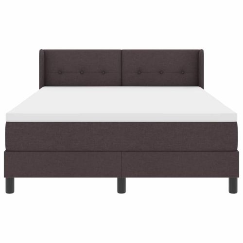 Легло с пружинирана основа Тъмен кафяв 200 x 140 cm Полиестер