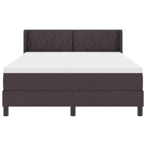 Легло с пружинирана основа Тъмен кафяв 200 x 160 см Полиестер