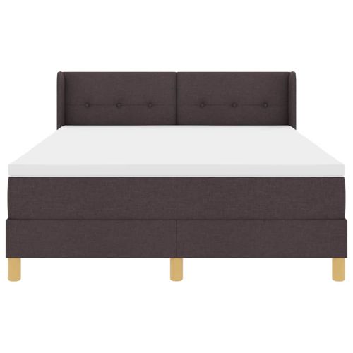 Легло с пружинирана основа Тъмен кафяв 200 x 140 cm Полиестер