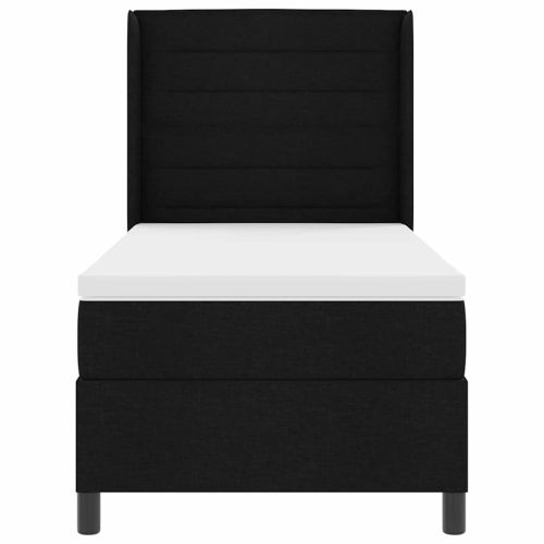 Легло с пружинирана основа с матрак Черно 90 x 200 cm текстил