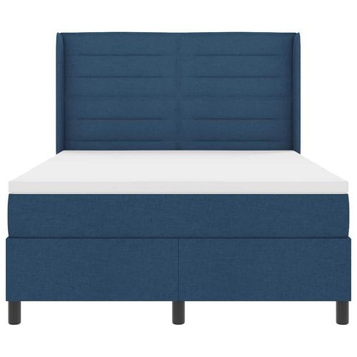 Легло с пружинирана основа с матрак Синьо 140 x 190 cm текстил