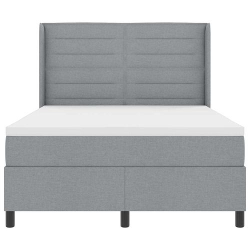 Легло с пружинирана основа Светлосиво 140 x 200 cm текстил