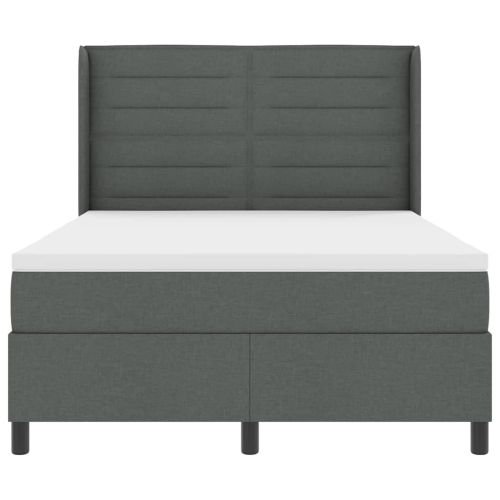 Легло с пружинирана основа Тъмносив 160 x 200 cm текстил