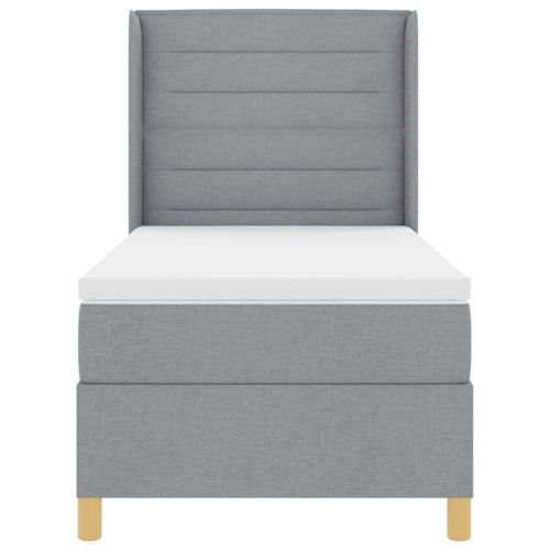 Легло с пружинирана основа Светлосиво 80 x 200 cm текстил