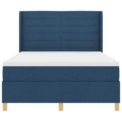 Легло с пружинирана основа с матрак Синьо 140 x 190 cm текстил