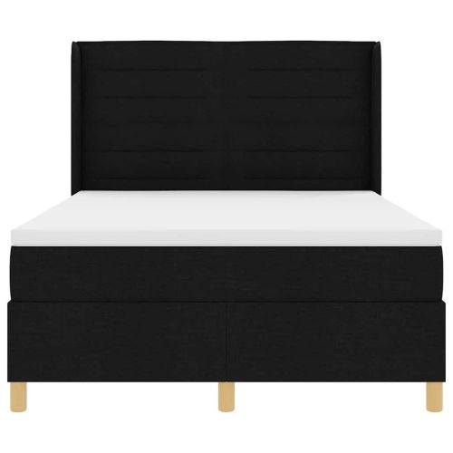 Легло с пружинирана основа с матрак Черно 140 x 200 cm текстил