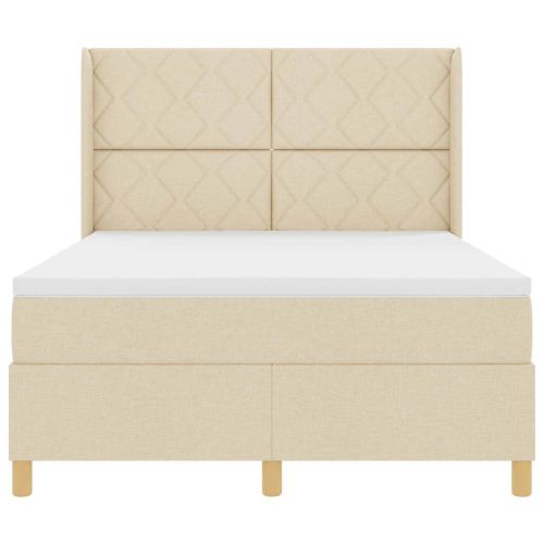 Легло с пружинирана основа с матрак Крем 160 x 200 cm текстил