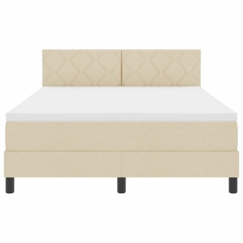 Легло с пружинирана основа с матрак Крем 160 x 200 cm текстил