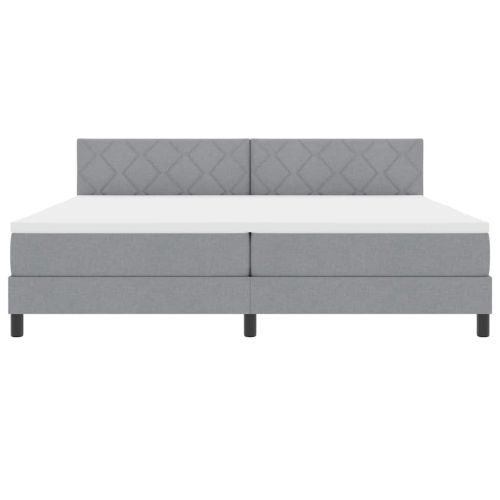 Легло с пружинирана основа Светлосиво 200 x 200 cm текстил