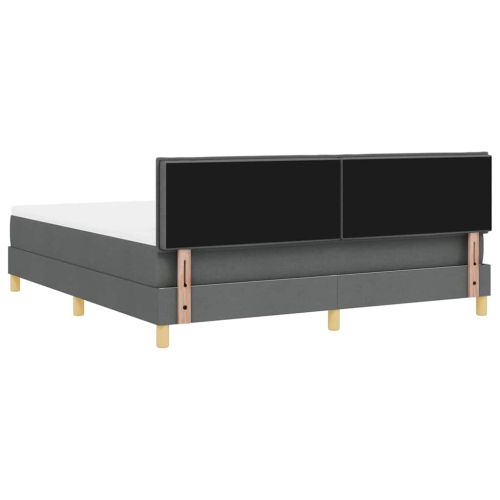 LED кутия за пружини с легло Тъмен сив 180 x 200 cm текстил