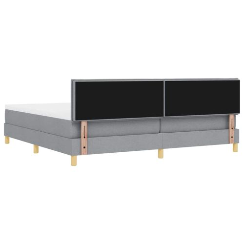 LED кутия за пружини с легло Светлосиво 200 x 200 cm текстил