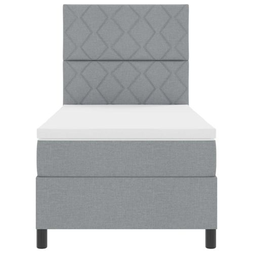 Легло с пружинирана основа Светлосиво 100 x 200 cm текстил