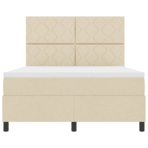 Легло с пружинирана основа с матрак Крем 160 x 200 cm текстил