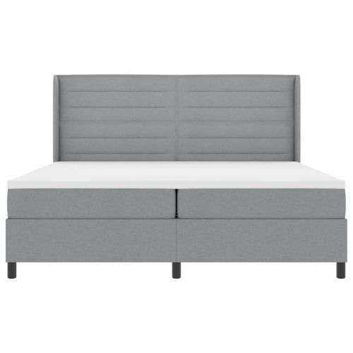 LED кутия за пружини с легло Светлосиво 200 x 200 cm текстил