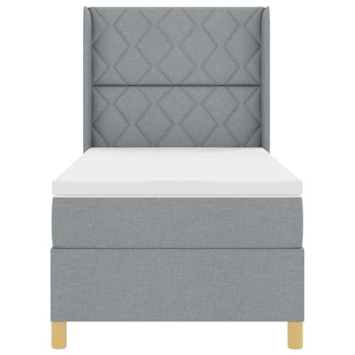 Легло с пружинирана основа Светлосиво 140 x 200 cm текстил