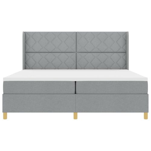 Легло с пружинирана основа Светлосиво 200 x 200 cm текстил