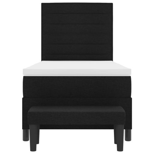 Легло с пружинирана основа с матрак Черно 80 x 200 cm текстил