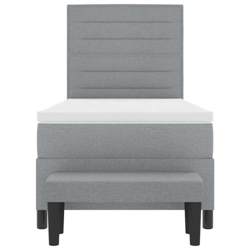 Легло с пружинирана основа Светлосиво 100 x 200 cm текстил