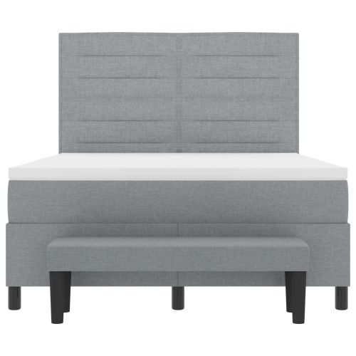 Легло с пружинирана основа Светлосиво 140 x 190 cm текстил